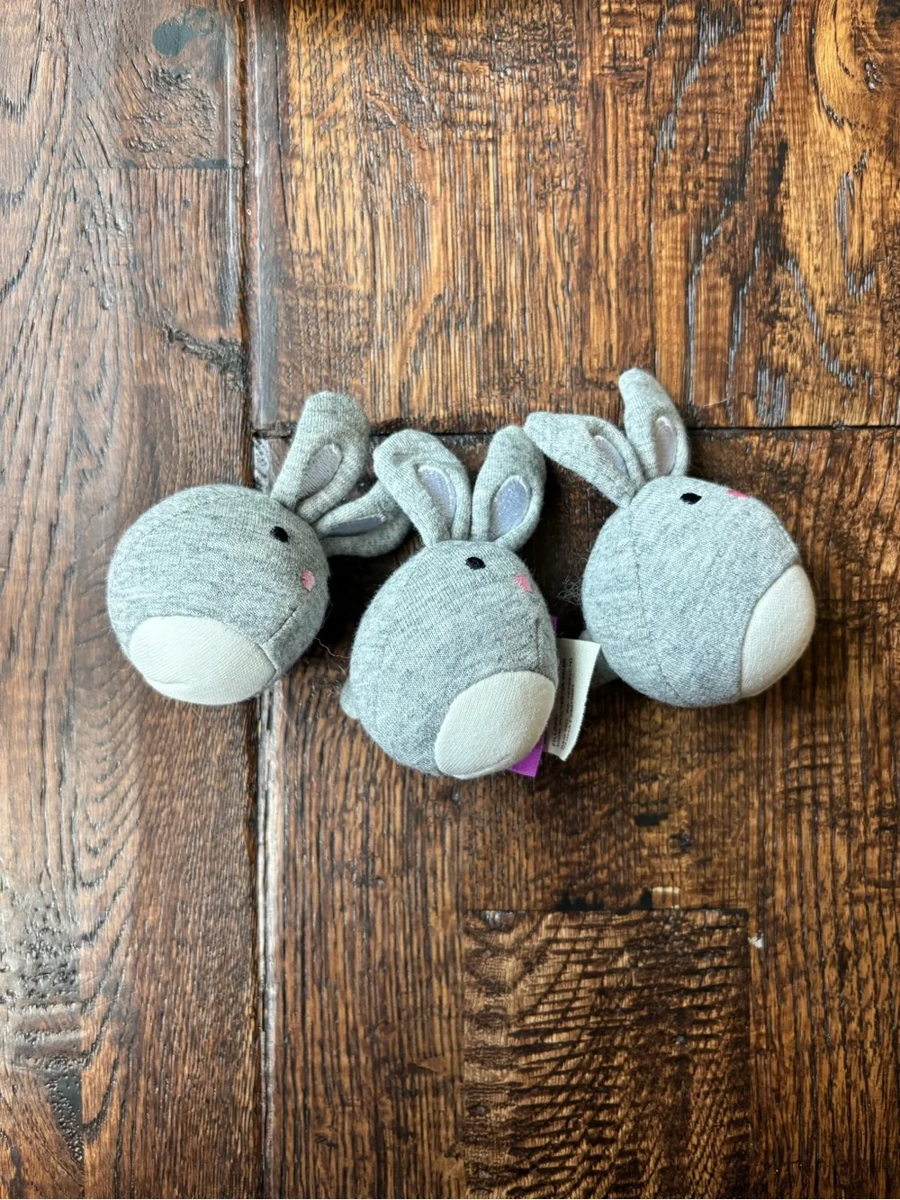 Lovevery bunnies in a felt burrow babbler play kit